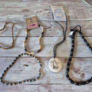 NWT Beach Bundle Nature Lover's Beaded Anklets And Necklaces